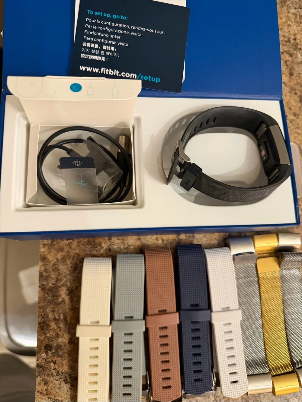 Fitbit Charge 2 Black Fitness Tracker with Interchangeable Bands